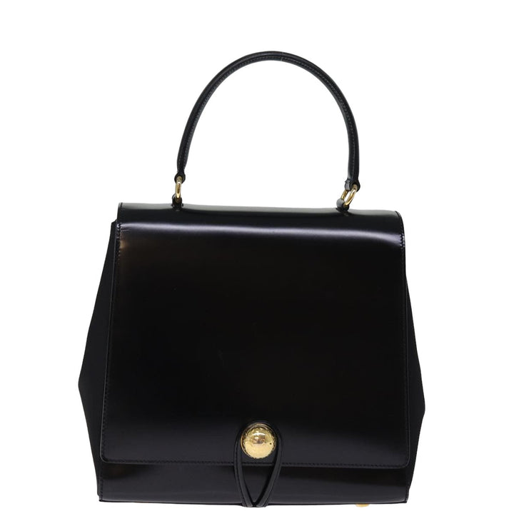 Celine Hand Bag Patent leather 2way Black  76412