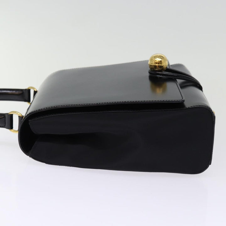 Celine Hand Bag Patent leather 2way Black  76412