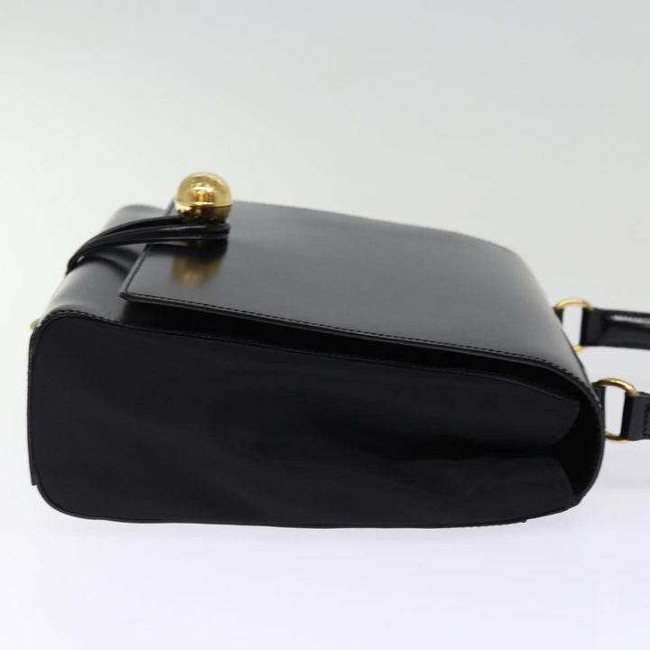 Celine Hand Bag Patent leather 2way Black  76412