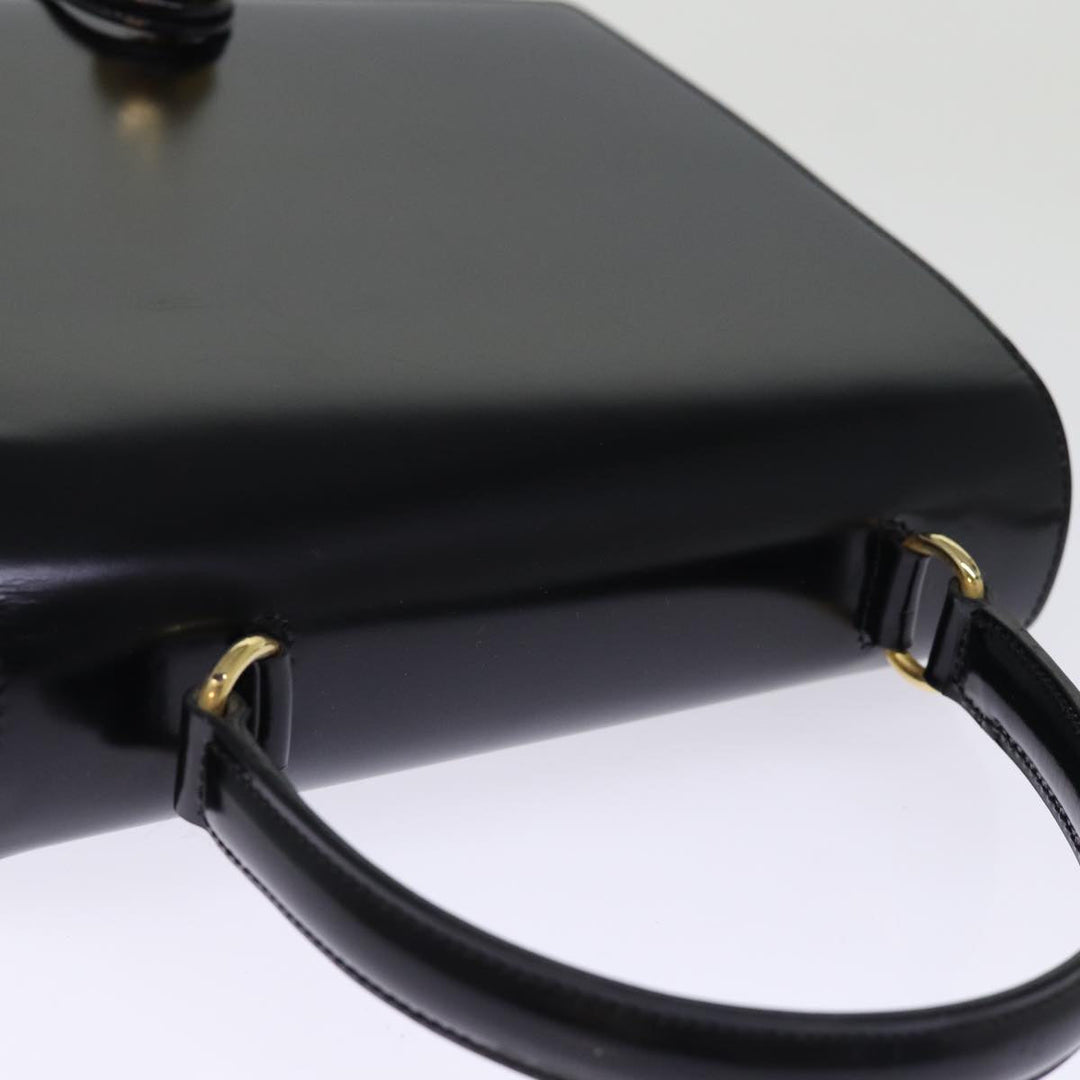 Celine Hand Bag Patent leather 2way Black  76412