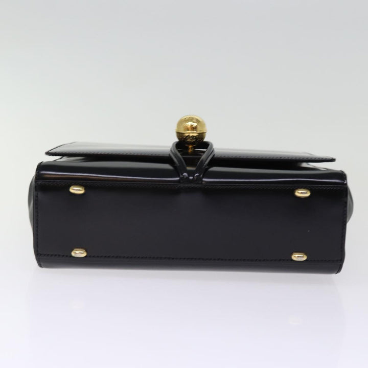 Celine Hand Bag Patent leather 2way Black  76412