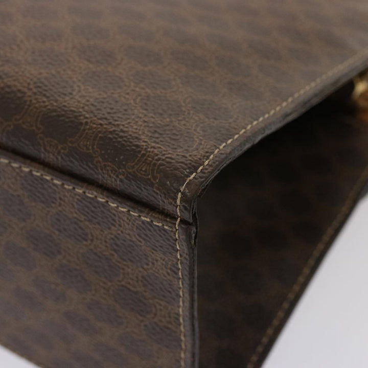 Celine Macadam Canvas Hand Bag PVC Leather Brown  76413