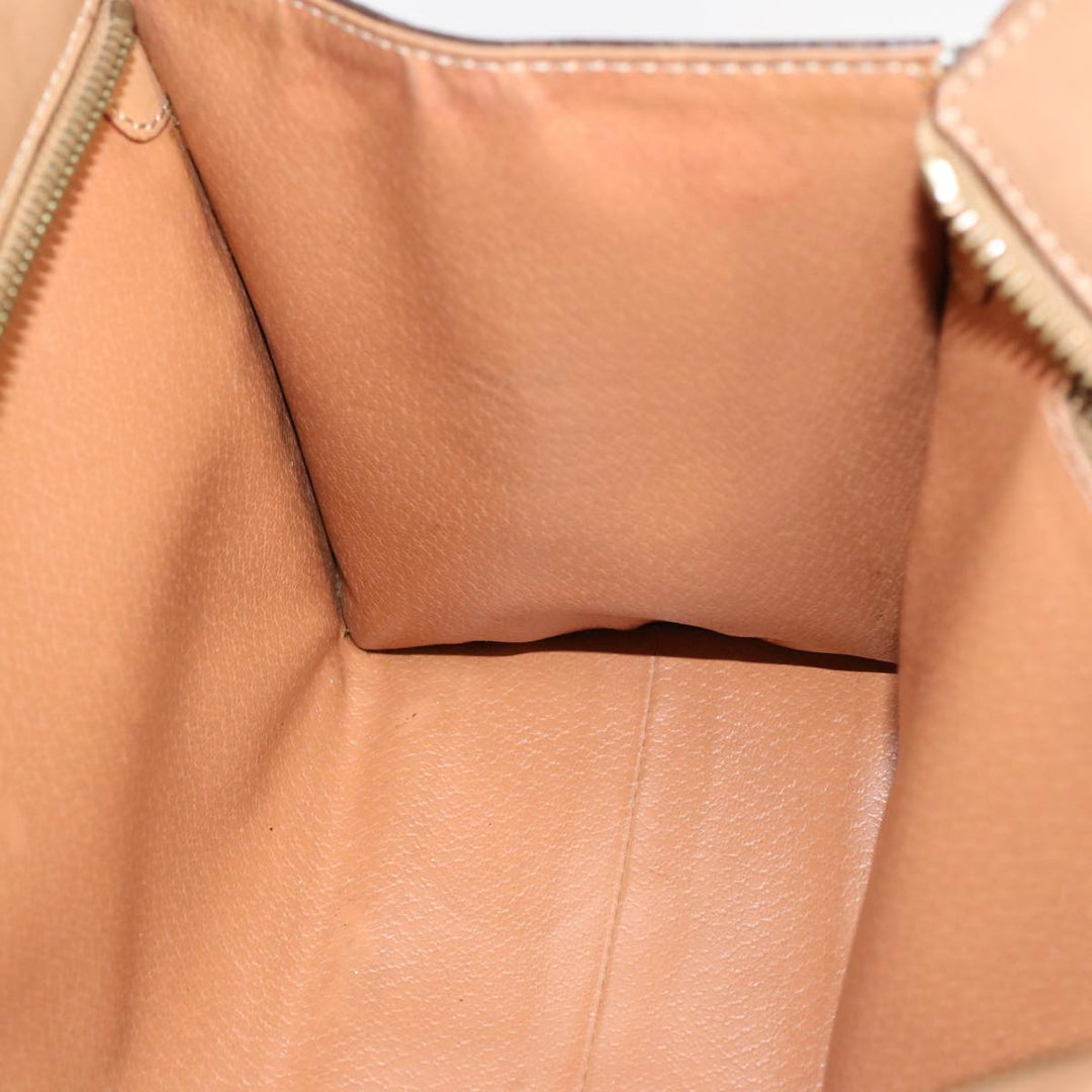 Celine Macadam Canvas Hand Bag PVC Leather Brown  76413