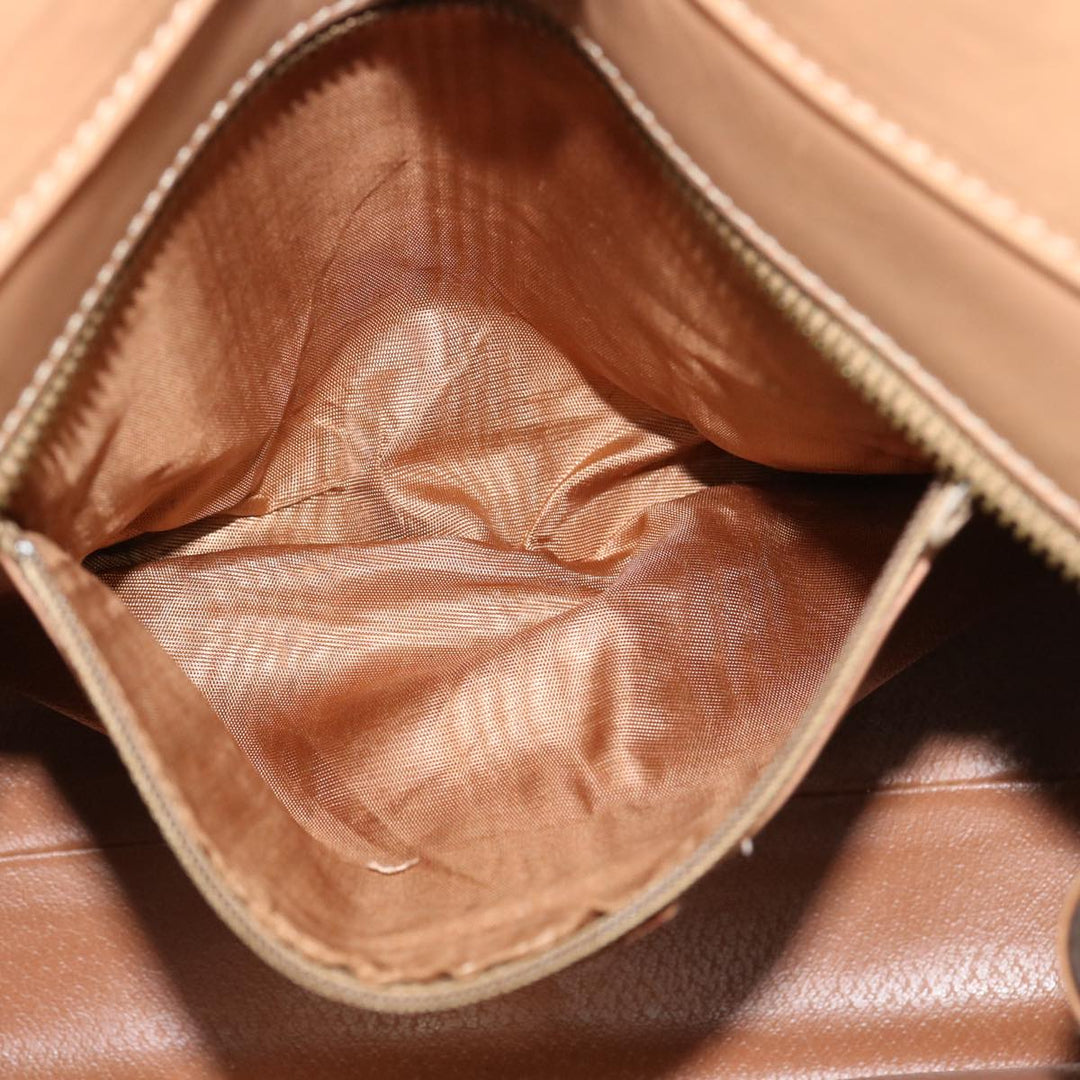Celine Macadam Canvas Hand Bag PVC Leather Brown  76413