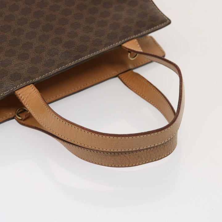 Celine Macadam Canvas Hand Bag PVC Leather Brown  76413