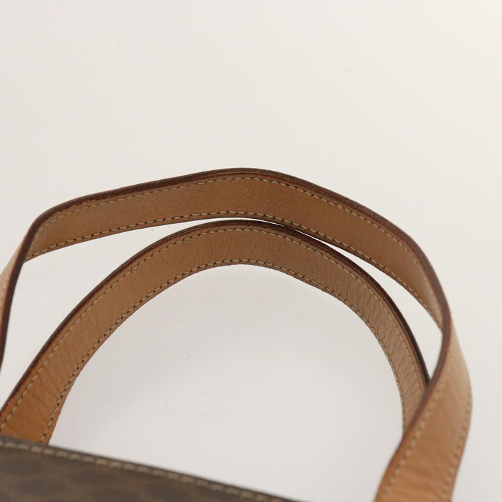 Celine Macadam Canvas Hand Bag PVC Leather Brown  76413