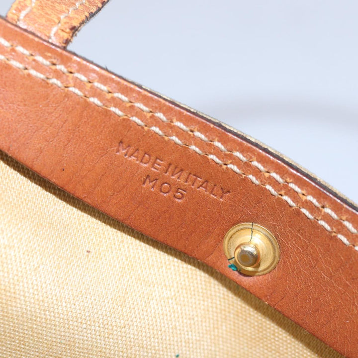 Celine Macadam Canvas Hand Bag Beige Auth 76414