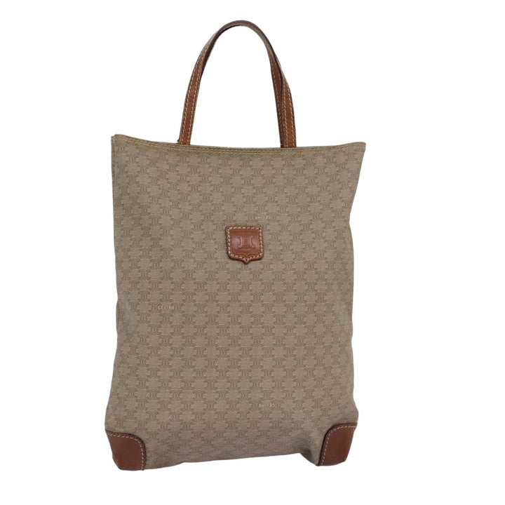 Celine Macadam Canvas Hand Bag Beige Auth 76414