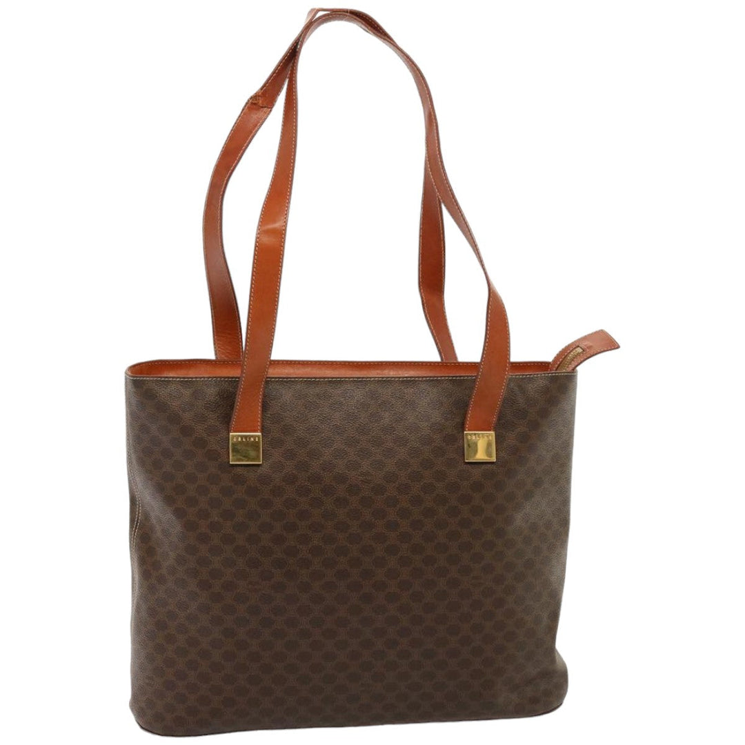 Celine Macadam Canvas Tote Bag PVC Brown Auth 76415