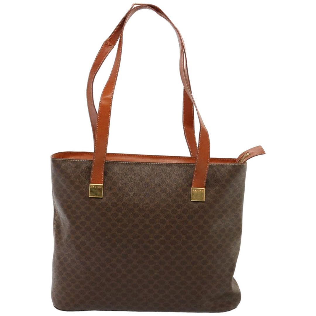 Celine Macadam Canvas Tote Bag PVC Brown Auth 76415