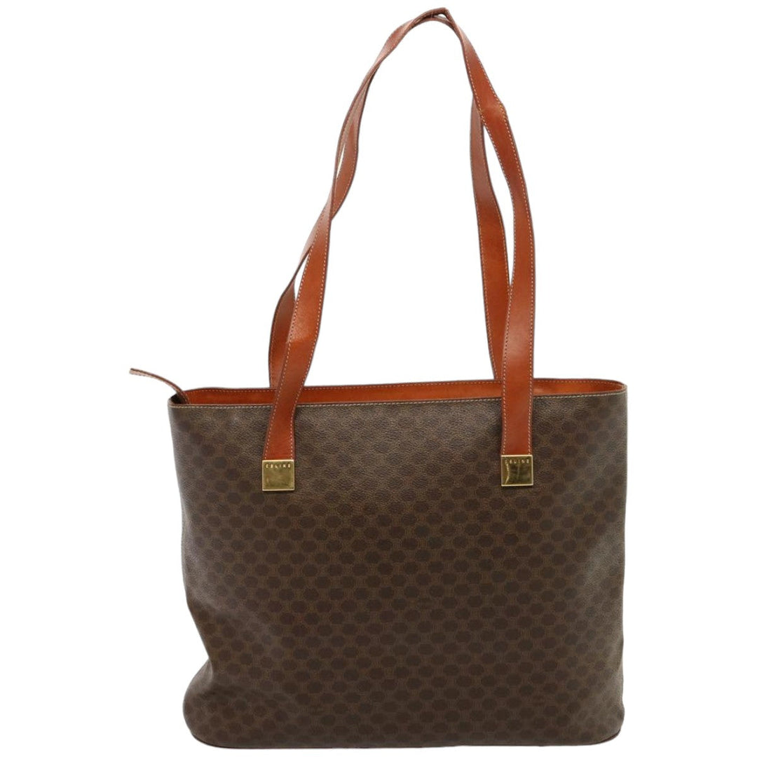 Celine Macadam Canvas Tote Bag PVC Brown Auth 76415
