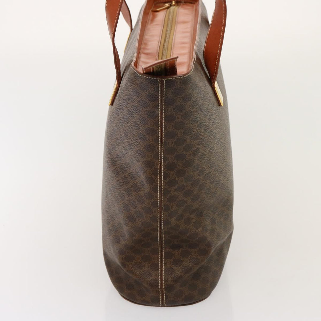 Celine Macadam Canvas Tote Bag PVC Brown Auth 76415