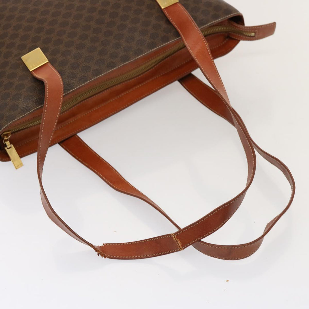 Celine Macadam Canvas Tote Bag PVC Brown Auth 76415