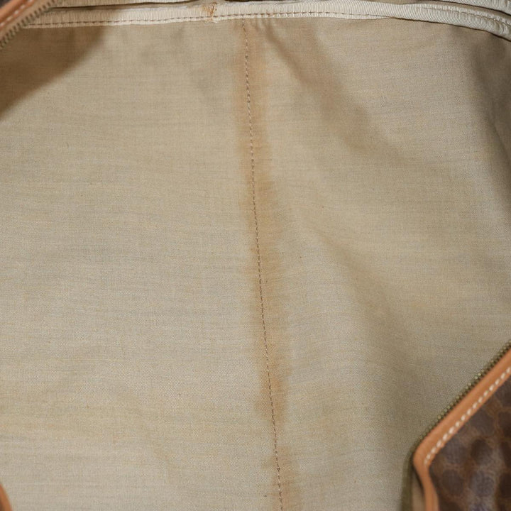 Celine Macadam Canvas Garment Cover PVC Leather Beige Auth 76416