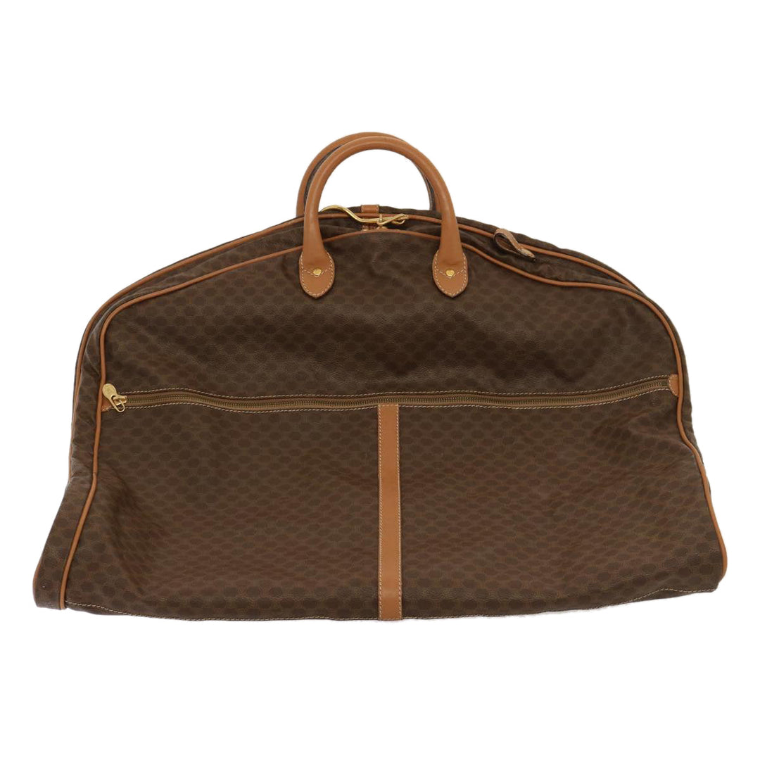 Celine Macadam Canvas Garment Cover PVC Leather Beige Auth 76416