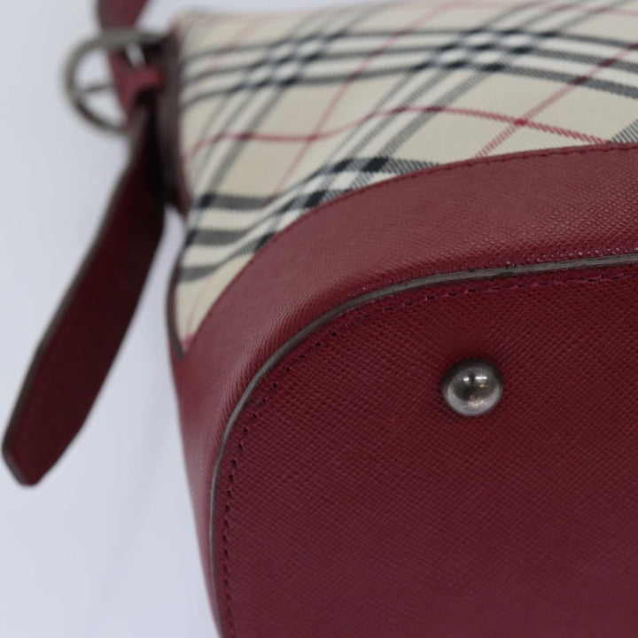 Burberry Nova Check Shoulder Bag Canvas Red Auth 76480