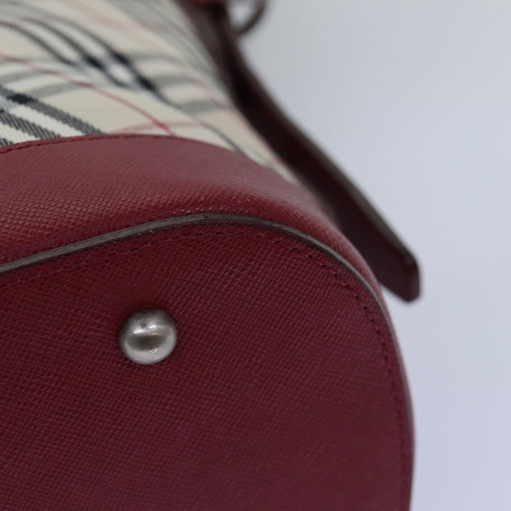 Burberry Nova Check Shoulder Bag Canvas Red Auth 76480