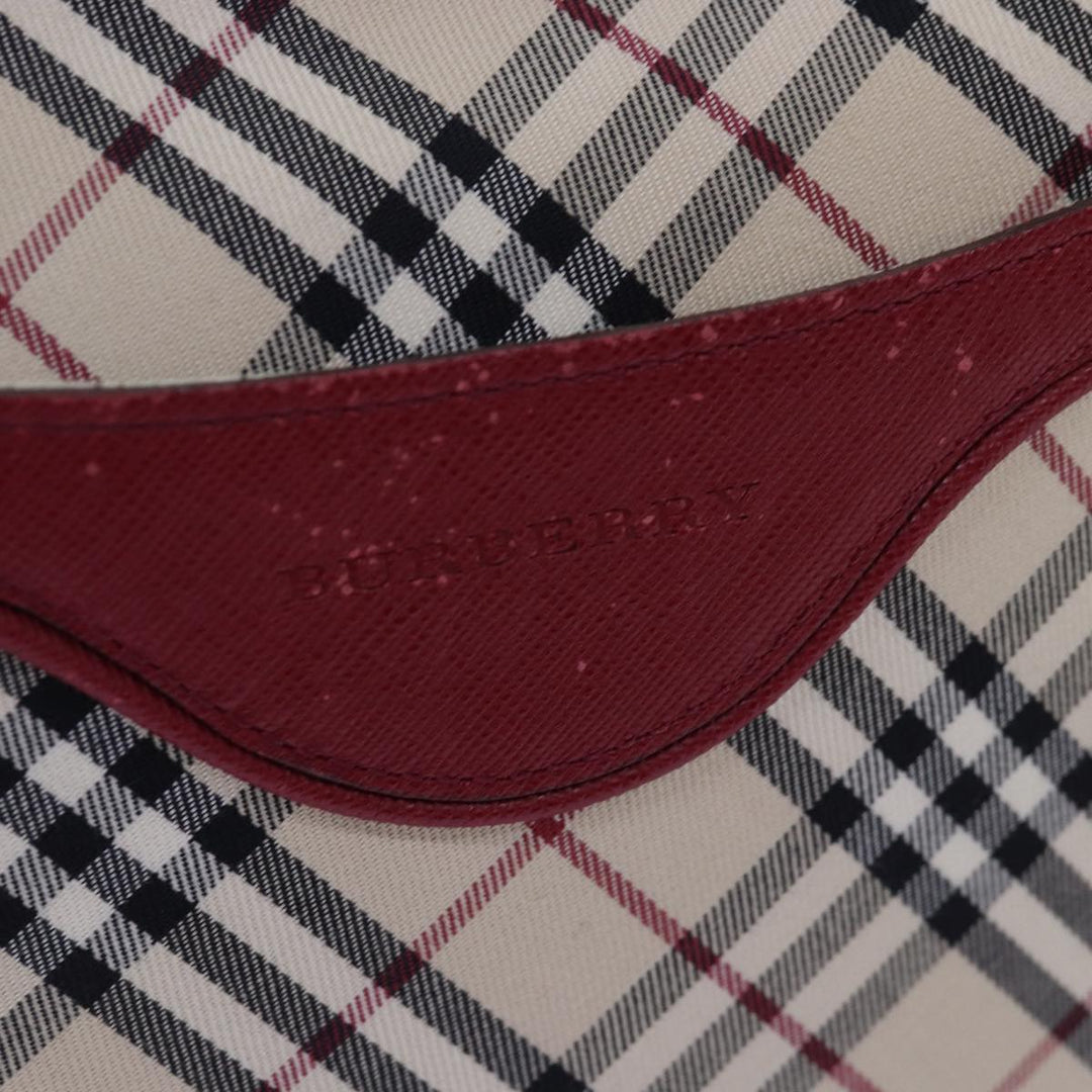 Burberry Nova Check Shoulder Bag Canvas Red Auth 76480