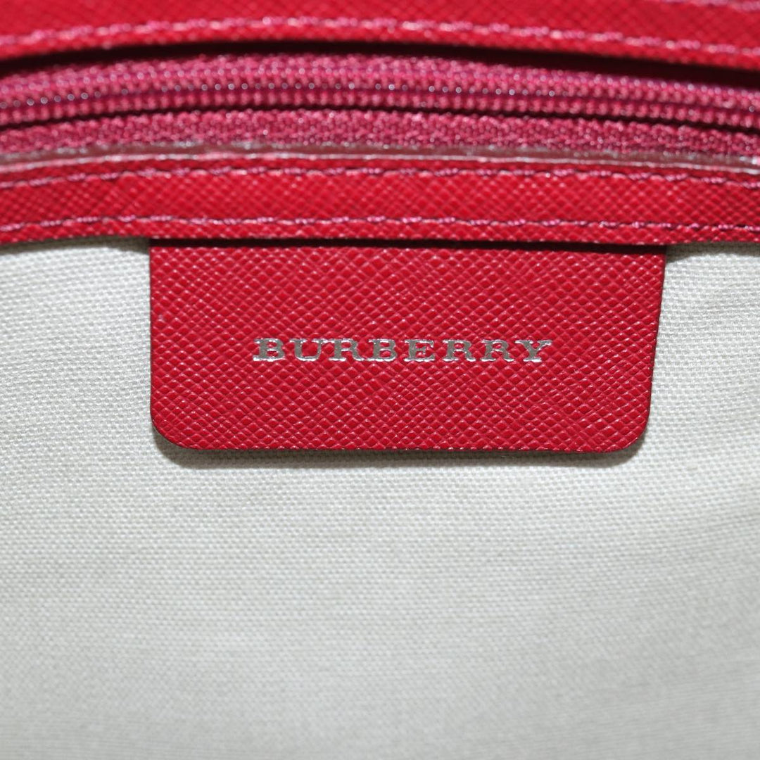 Burberry Nova Check Shoulder Bag Canvas Red Auth 76480
