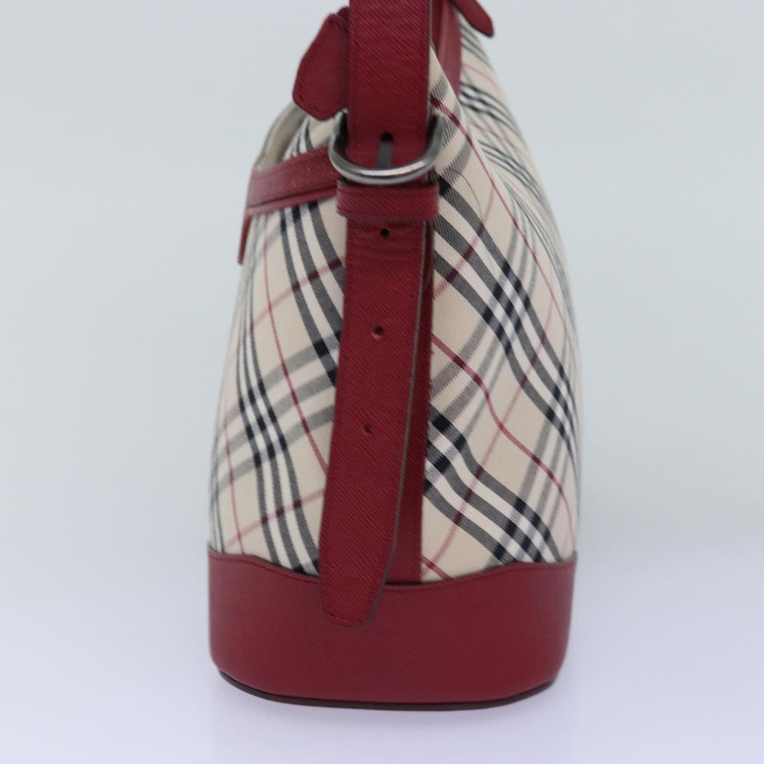 Burberry Nova Check Shoulder Bag Canvas Red Auth 76480