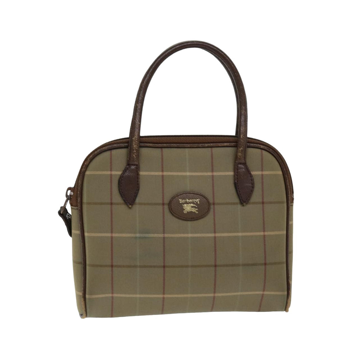 BurberrySs Nova Check Hand Bag Canvas Beige Auth 76501
