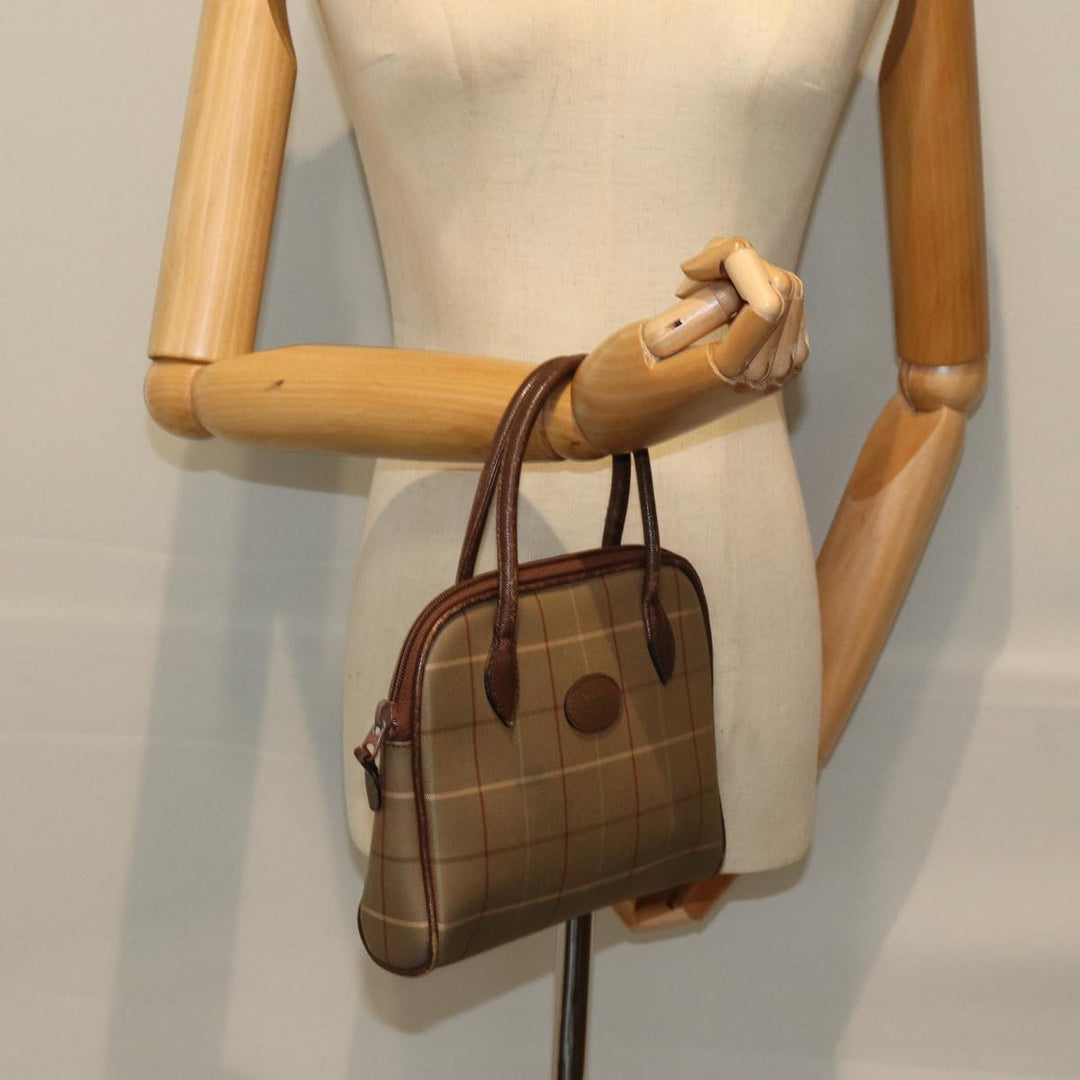 BurberrySs Nova Check Hand Bag Canvas Beige Auth 76501