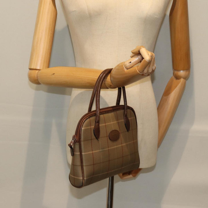 BurberrySs Nova Check Hand Bag Canvas Beige Auth 76501