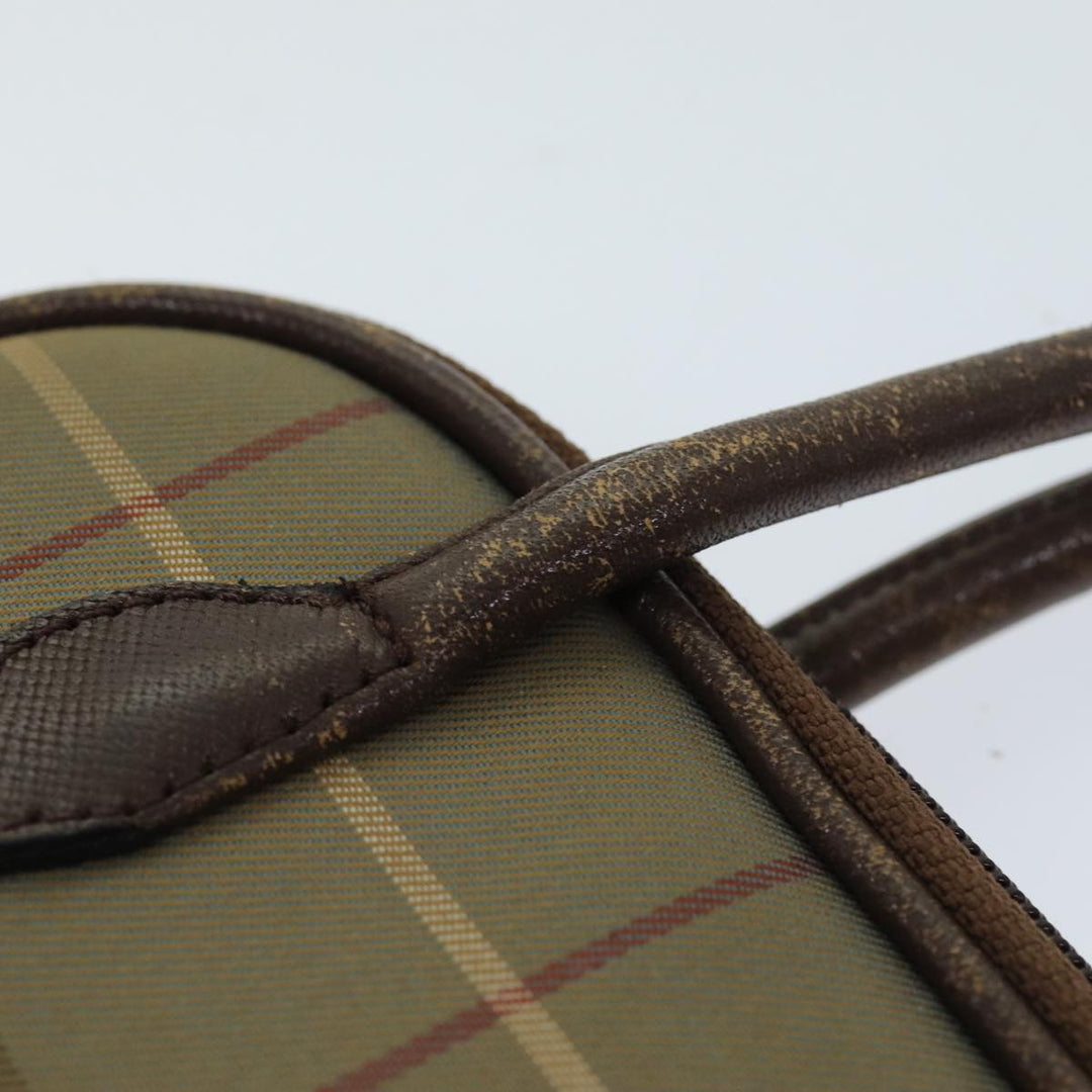BurberrySs Nova Check Hand Bag Canvas Beige Auth 76501