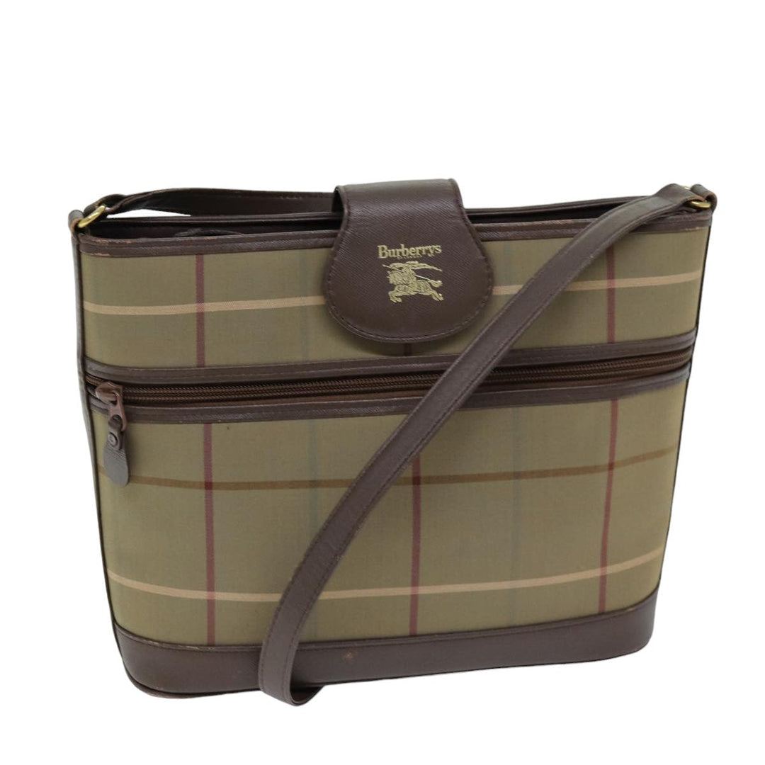 BurberrySs Nova Check Shoulder Bag Canvas Beige Auth 76570