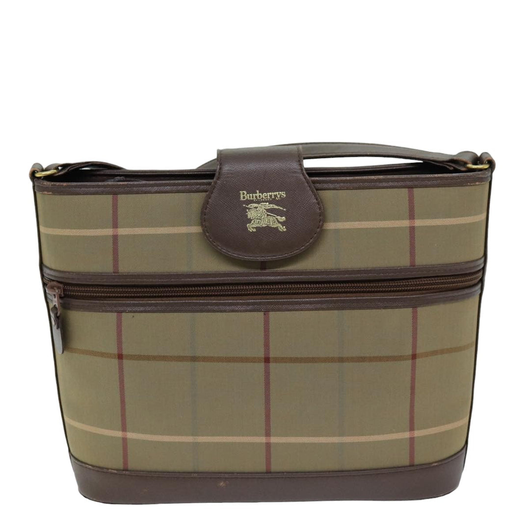 BurberrySs Nova Check Shoulder Bag Canvas Beige Auth 76570