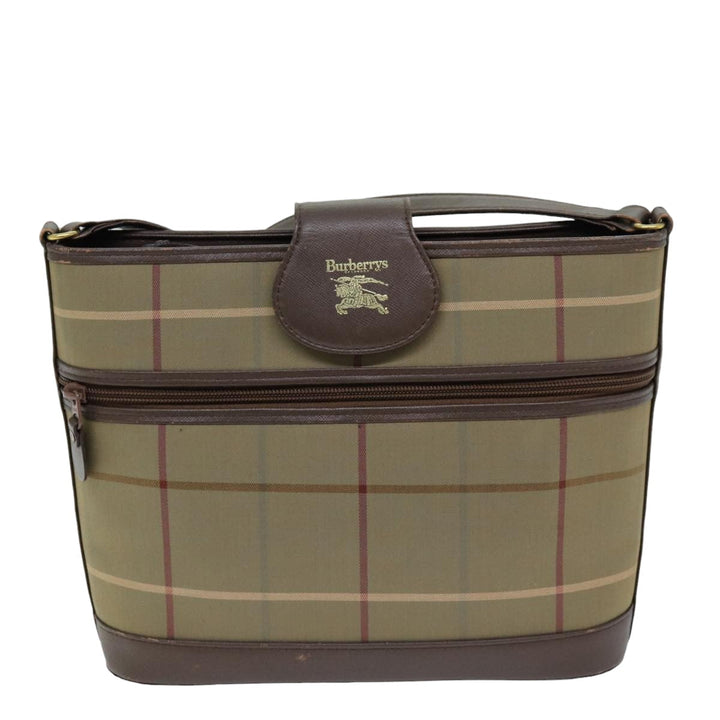 BurberrySs Nova Check Shoulder Bag Canvas Beige Auth 76570