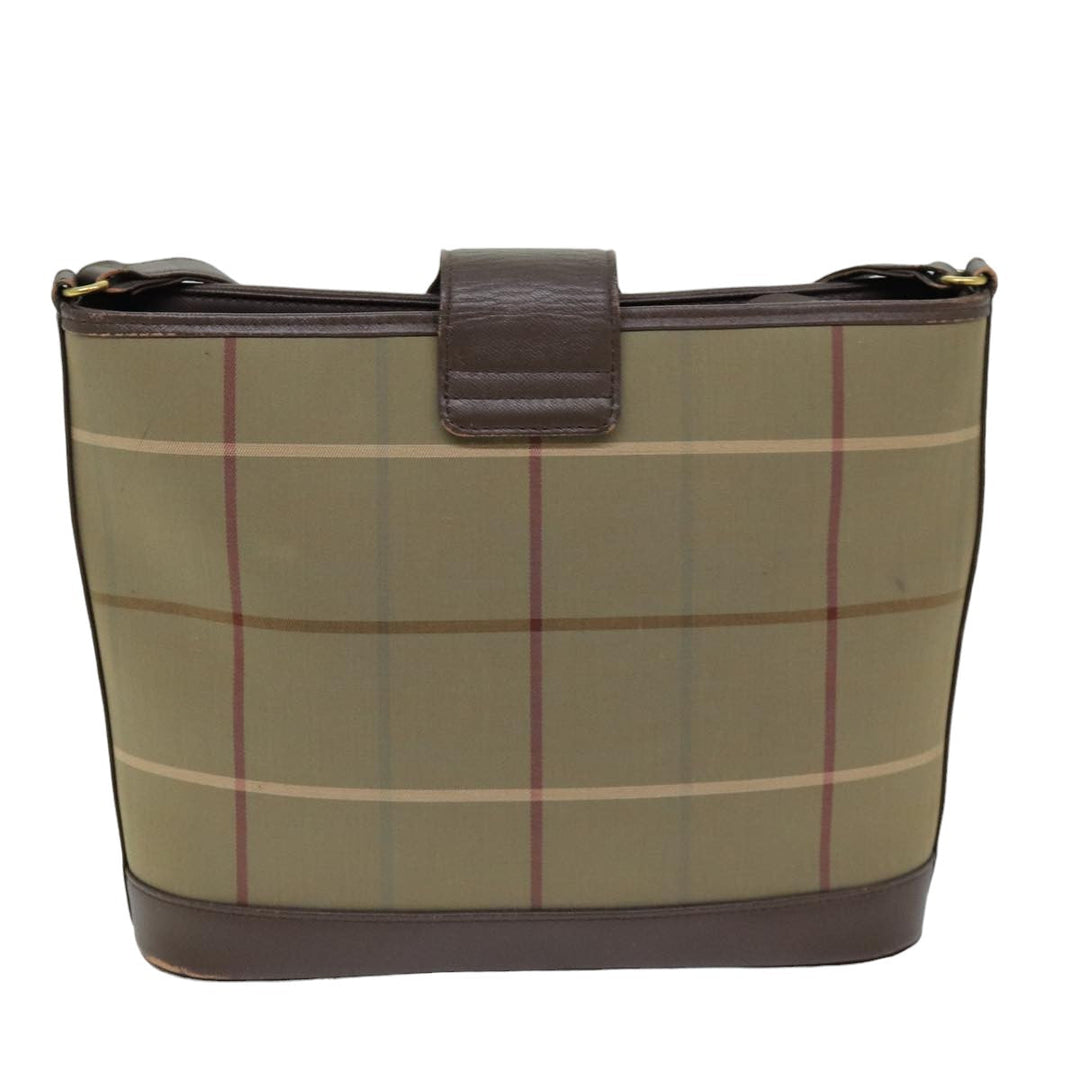 BurberrySs Nova Check Shoulder Bag Canvas Beige Auth 76570