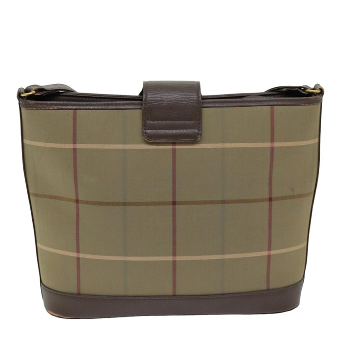 BurberrySs Nova Check Shoulder Bag Canvas Beige Auth 76570