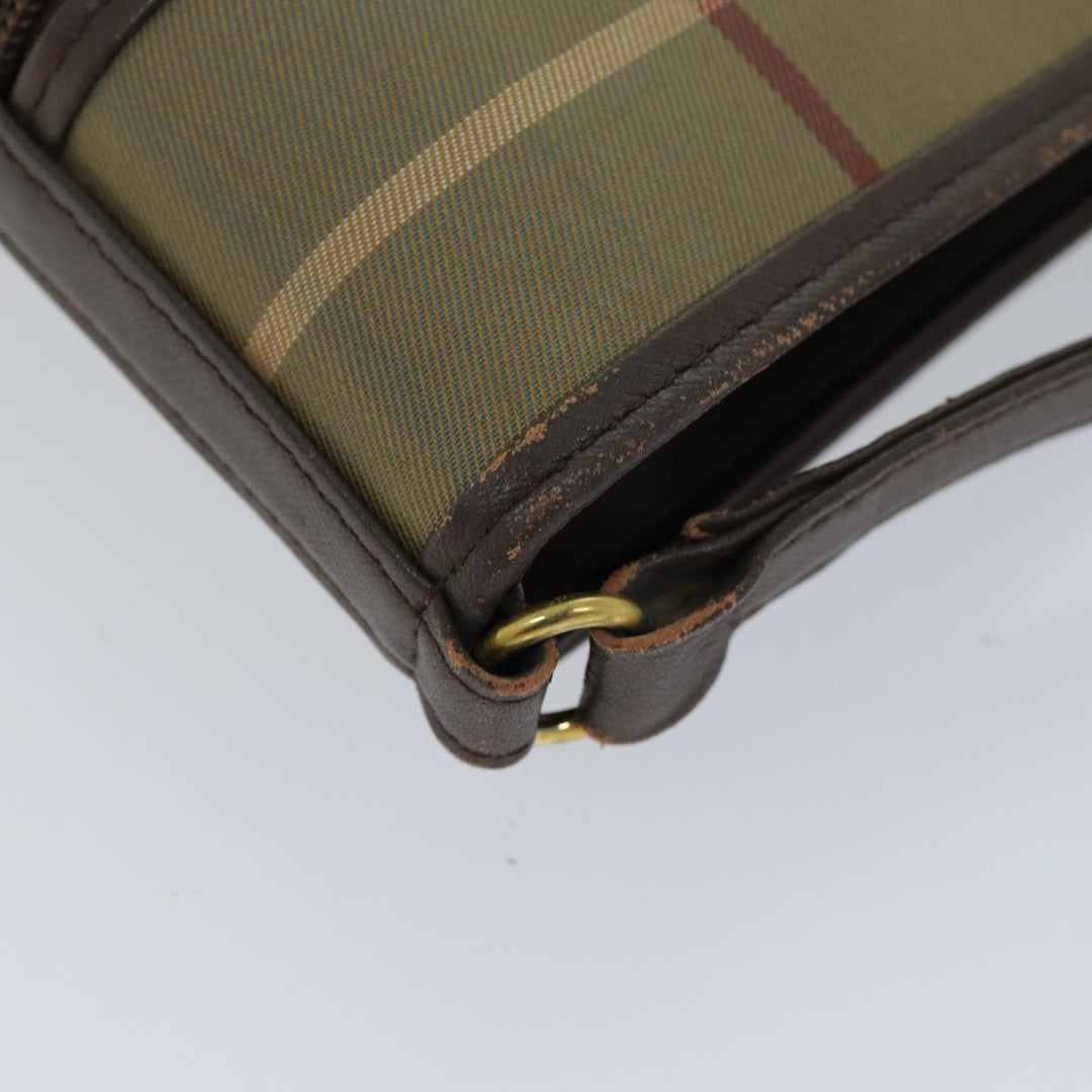 BurberrySs Nova Check Shoulder Bag Canvas Beige Auth 76570