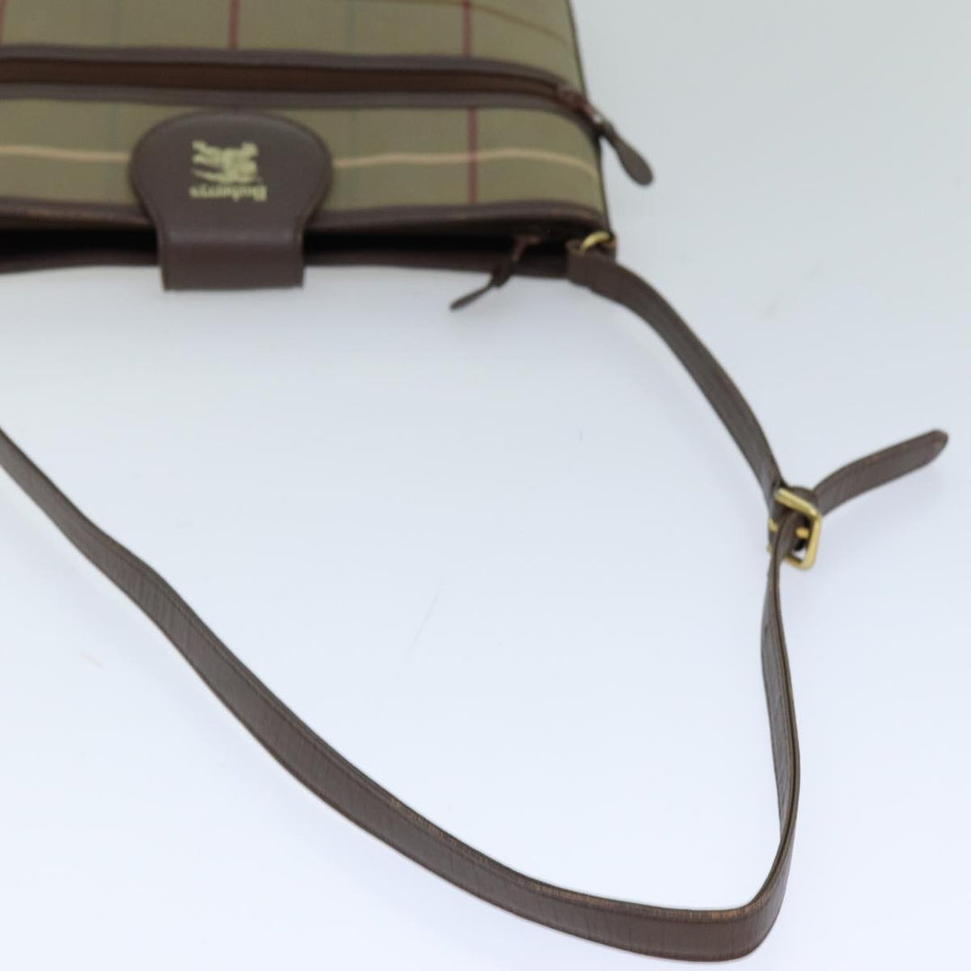 BurberrySs Nova Check Shoulder Bag Canvas Beige Auth 76570