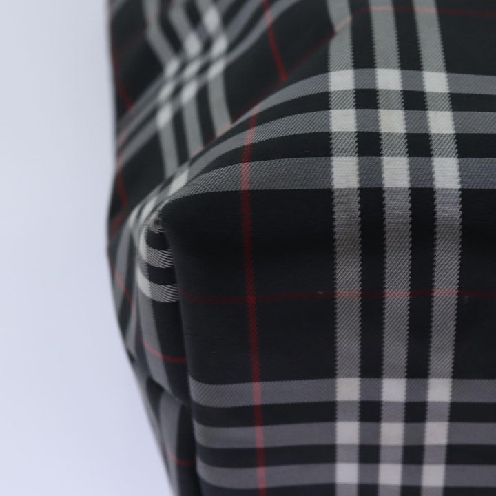 Burberry Nova Check Hand Bag Nylon Black Auth 76571