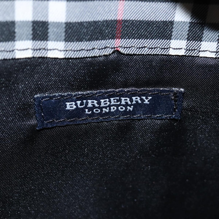 Burberry Nova Check Hand Bag Nylon Black Auth 76571