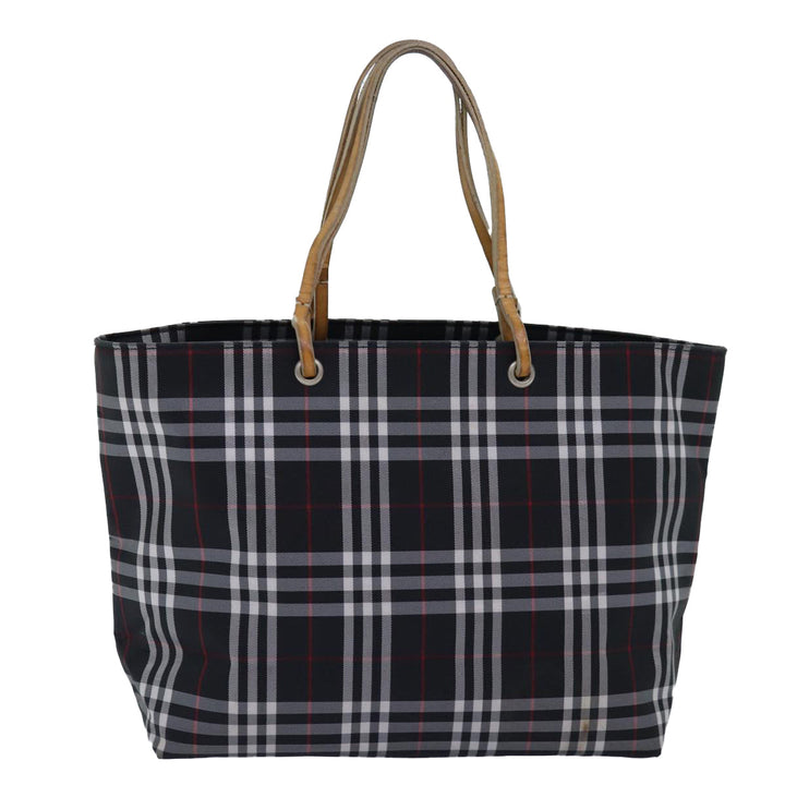 Burberry Nova Check Hand Bag Nylon Black Auth 76571