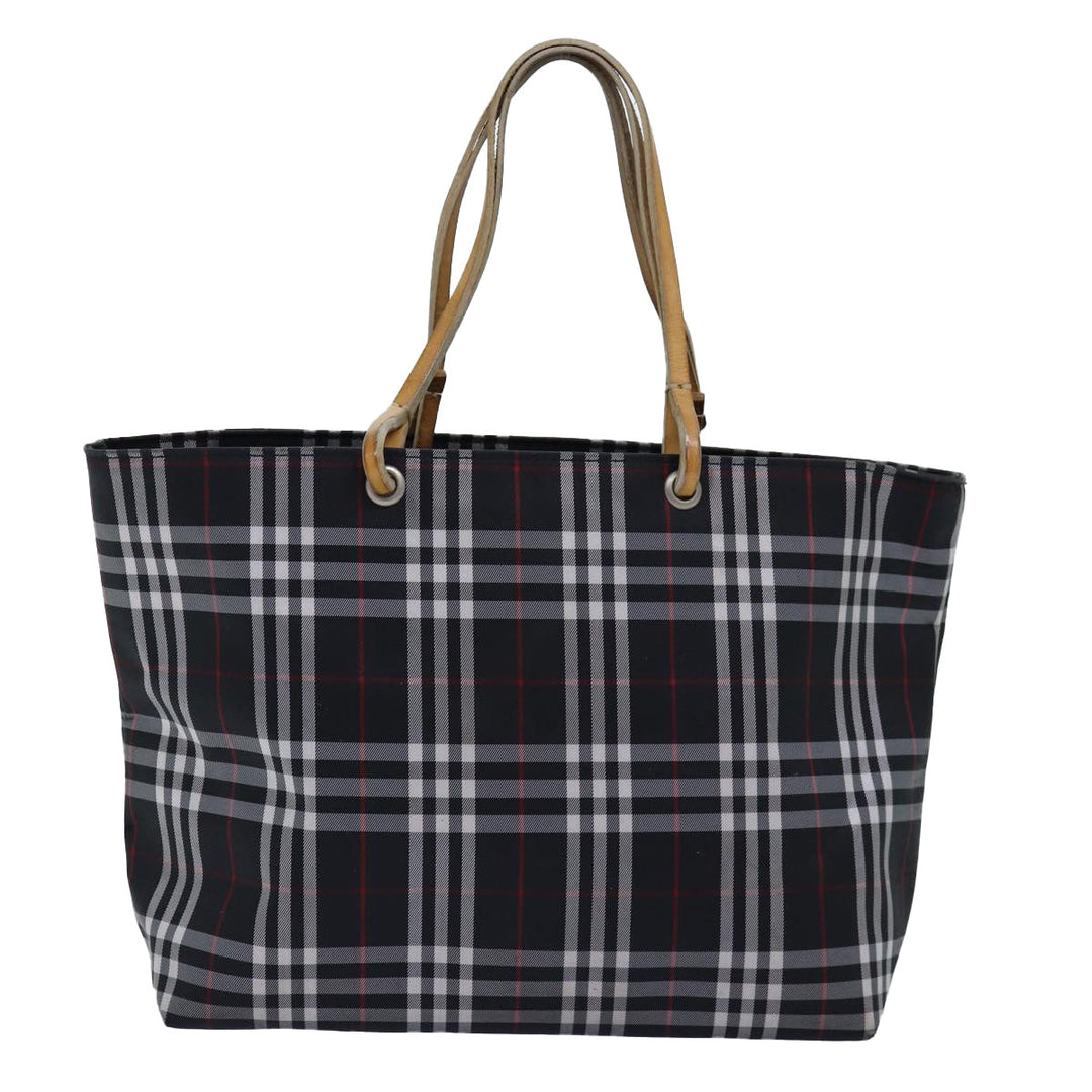 Burberry Nova Check Hand Bag Nylon Black Auth 76571