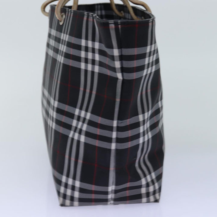 Burberry Nova Check Hand Bag Nylon Black Auth 76571