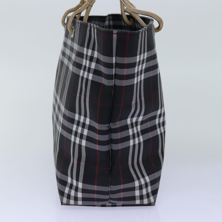 Burberry Nova Check Hand Bag Nylon Black Auth 76571