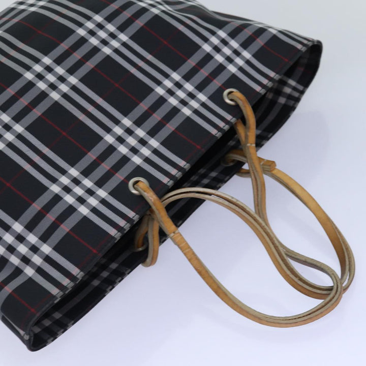 Burberry Nova Check Hand Bag Nylon Black Auth 76571
