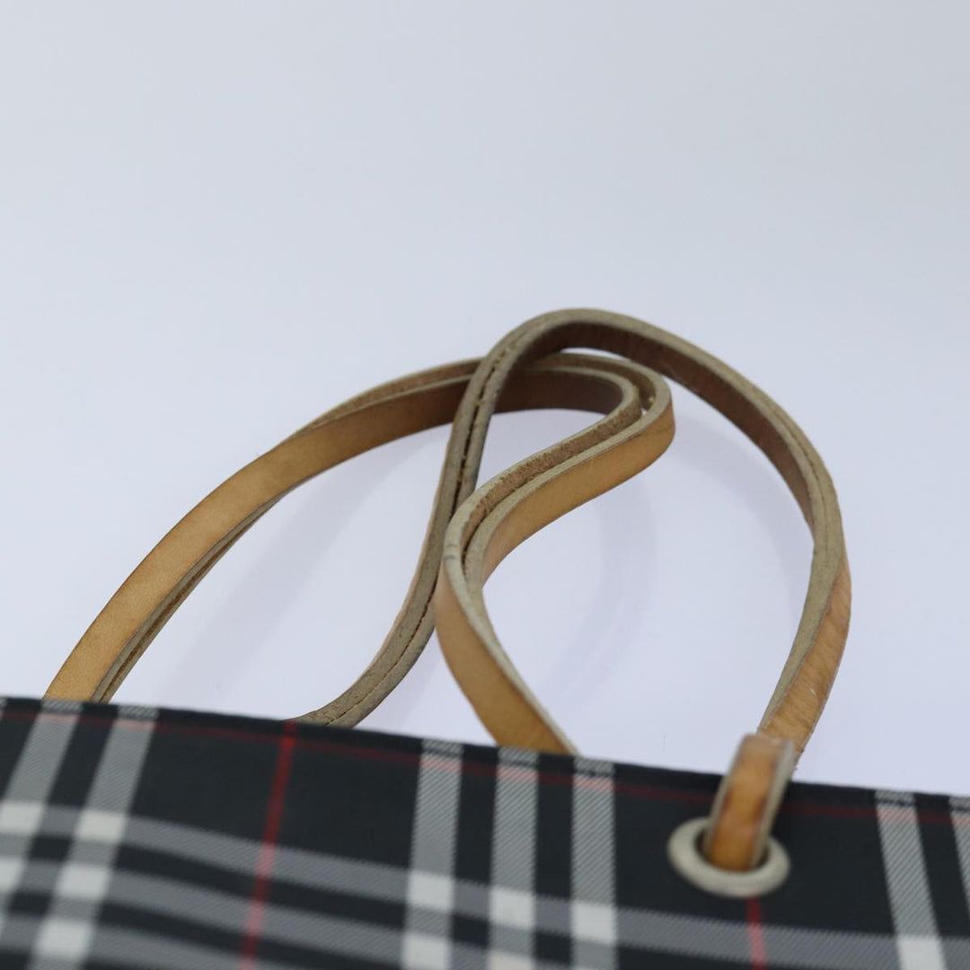 Burberry Nova Check Hand Bag Nylon Black Auth 76571