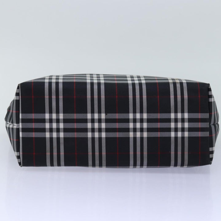 Burberry Nova Check Hand Bag Nylon Black Auth 76571