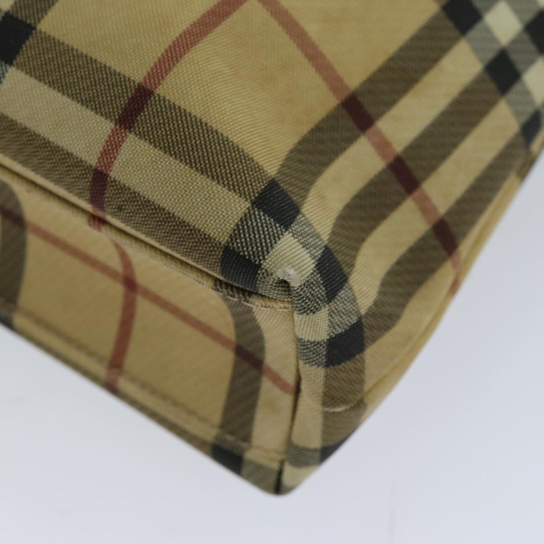 Burberry Nova Check Tote Bag Canvas Beige Dark Brown Auth 76724