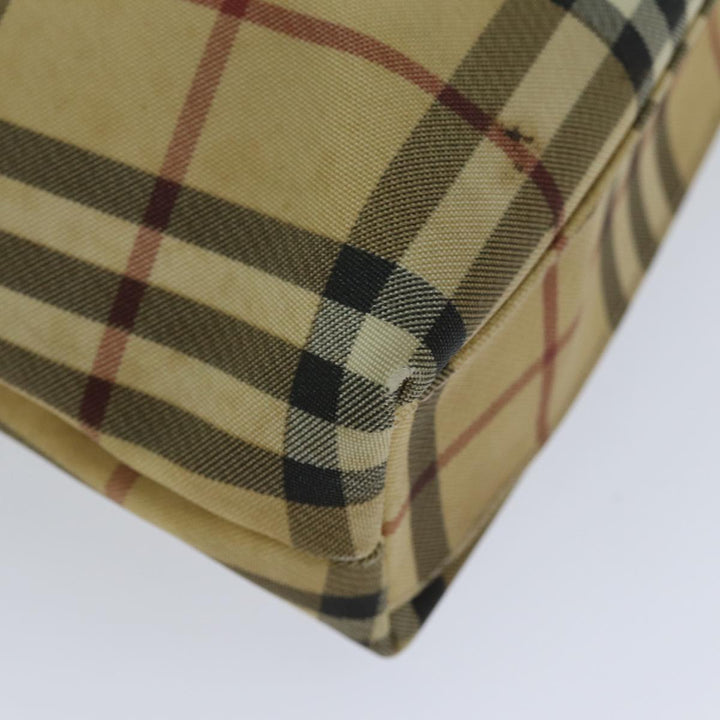 Burberry Nova Check Tote Bag Canvas Beige Dark Brown Auth 76724