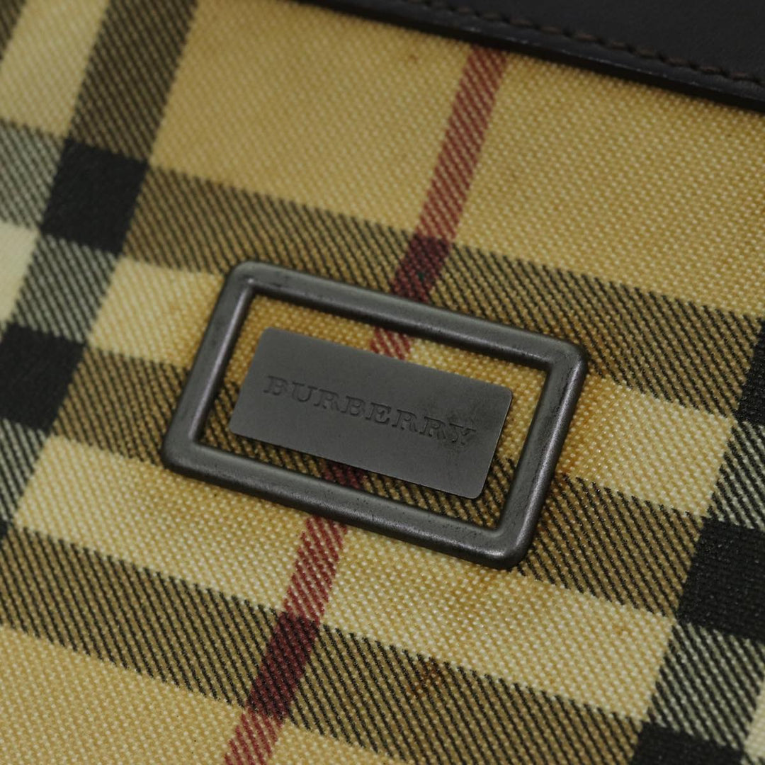 Burberry Nova Check Tote Bag Canvas Beige Dark Brown Auth 76724