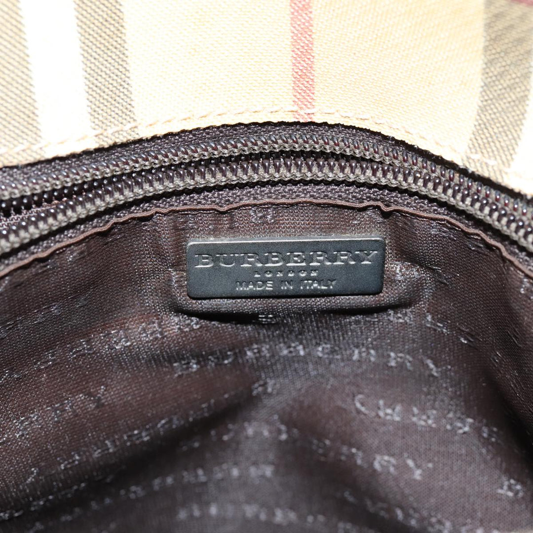 Burberry Nova Check Tote Bag Canvas Beige Dark Brown Auth 76724
