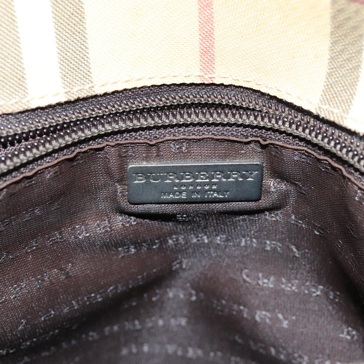 Burberry Nova Check Tote Bag Canvas Beige Dark Brown Auth 76724