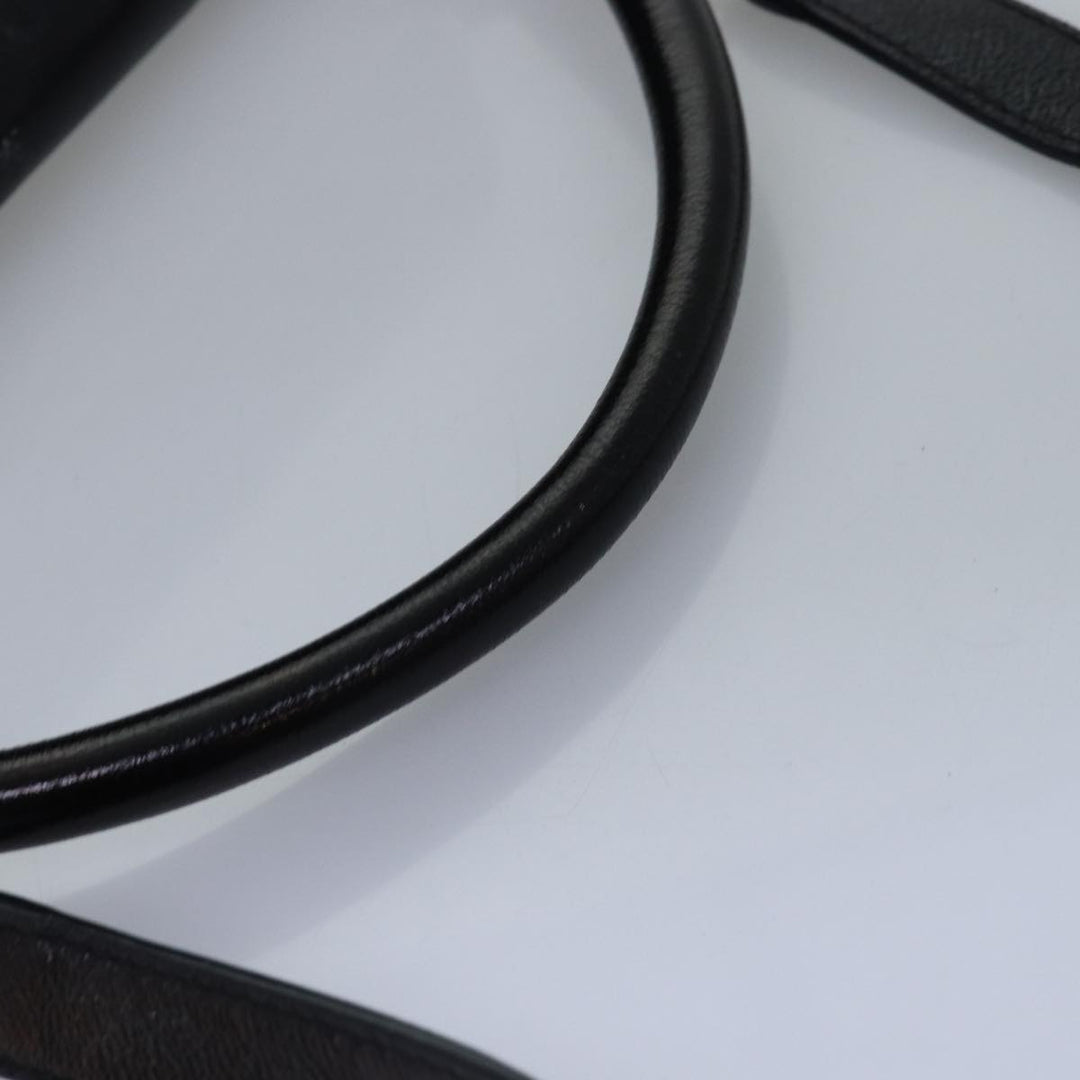 Celine Trapeze Hand Bag Leather 2way Black Auth 76742